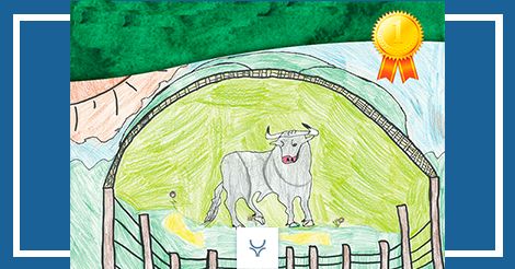 Rodrigo Herrero Macías, lauréat du I Concours de dessin pour enfants de l&rsquo;Union royale des éleveurs de taureaux de combat