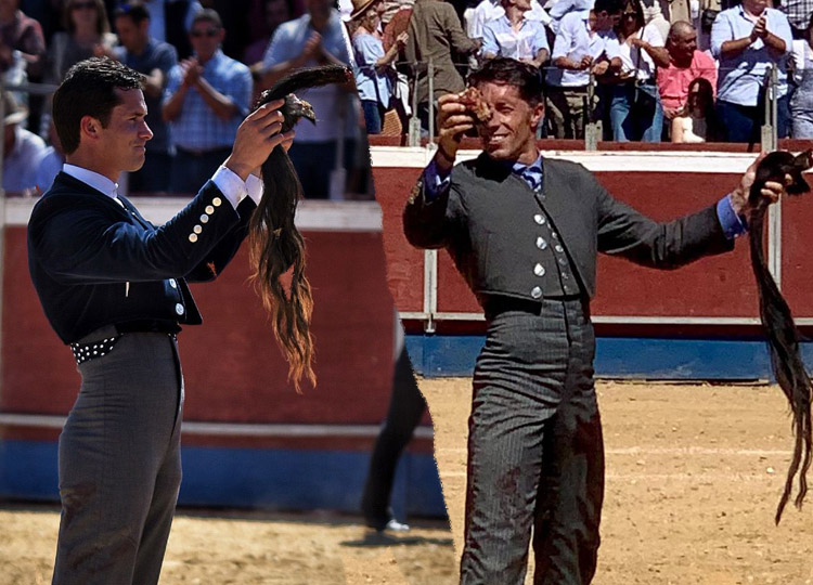 Luque et Manuel Escribano, une queue dans la fête triomphale de Gerena