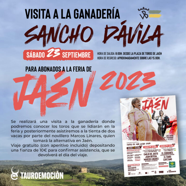 Les abonnés à la foire San Lucas 2023 pourront visiter l&rsquo;élevage de Sancho Dávila