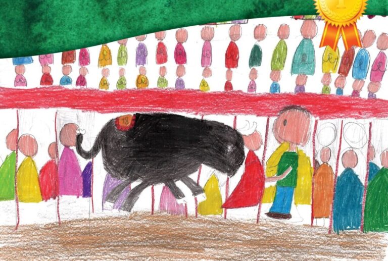 Le dessin de Carlota Paule Valiente a été lauréat du concours de peinture II RUCTL &lsquo;Dibuja tu Toro Bravo&rsquo;