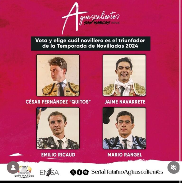 Pour voter, il a été dit : Aguascalientes laisse le troisième artiste de la corrida du 13 avril à la décision du public