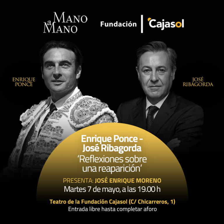 Enrique Ponce et José Ribagorda, ce mardi à la Fondation Cajasol main dans la main