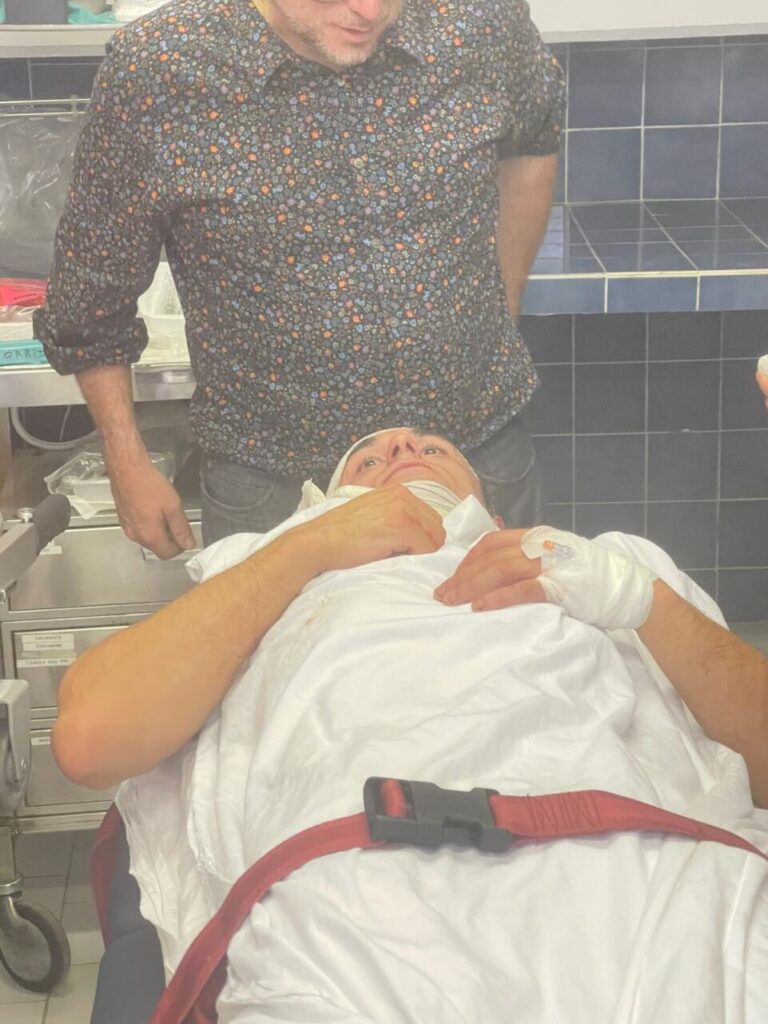 Dorian Canton, transféré à l'hôpital de Mont de Marsan pour y être opéré après avoir été encorné au visage à Aire Sur L'Adour