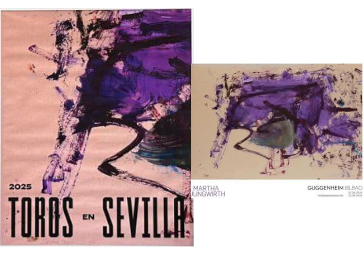 L'annonceur de l'affiche de la saison de Séville est un fragment d'une toile de l'artiste Martha Jungwirth qui est vendue au Guggenheim Museum de Bilbao