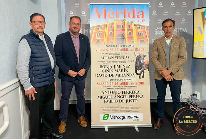 Figures et jeunes taureaux à la foire de printemps de Mérida