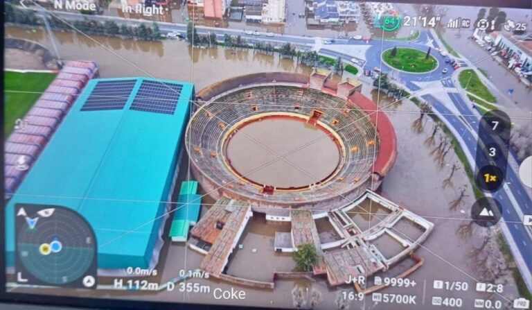 L'image choquante des arènes d'Avila, complètement inondé par la tempête