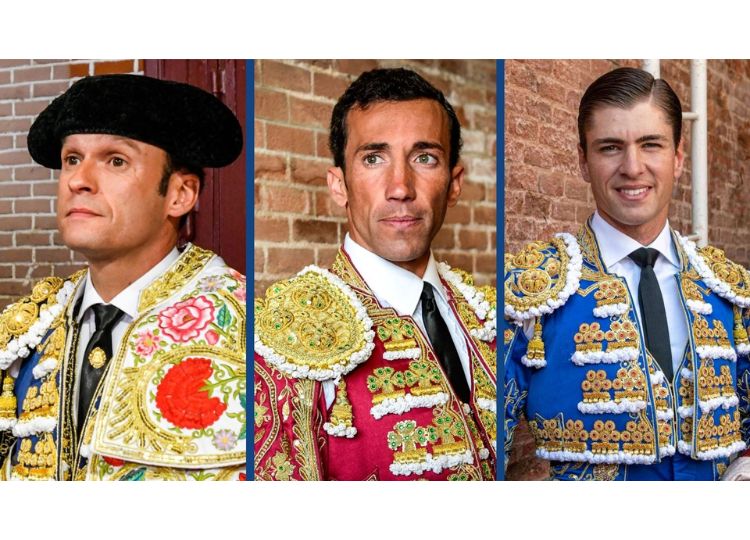 Antonio Ferrera, David de Miranda et Alejandro Mora avec les Bulls de Valdellán, ce dimanche à Las Ventas