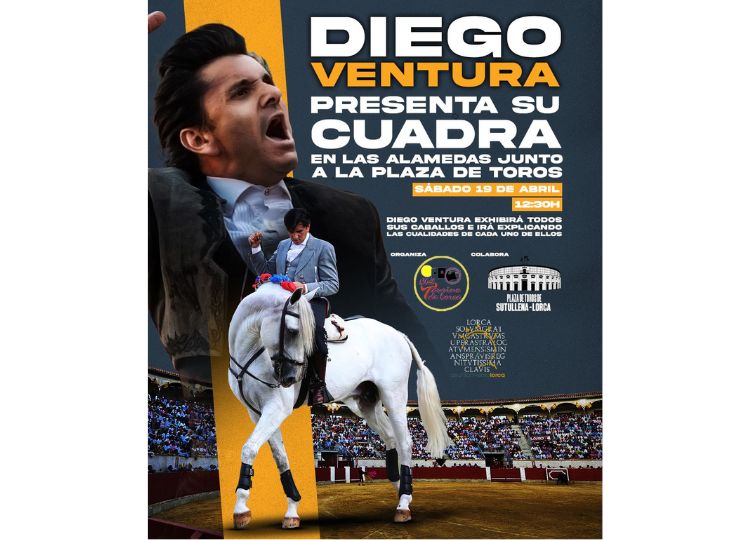 Diego Ventura présentera son bloc de chevaux à Lorca le samedi 19 avril
