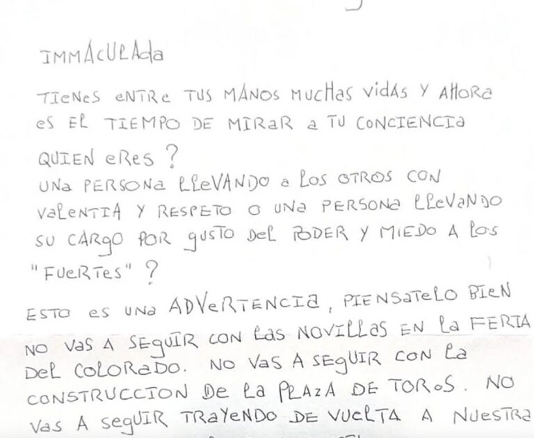 Ils menacent de mort dans une lettre au maire de Conil pour avoir organisé une corrida : « Nous promettons de mettre fin à vos jours »