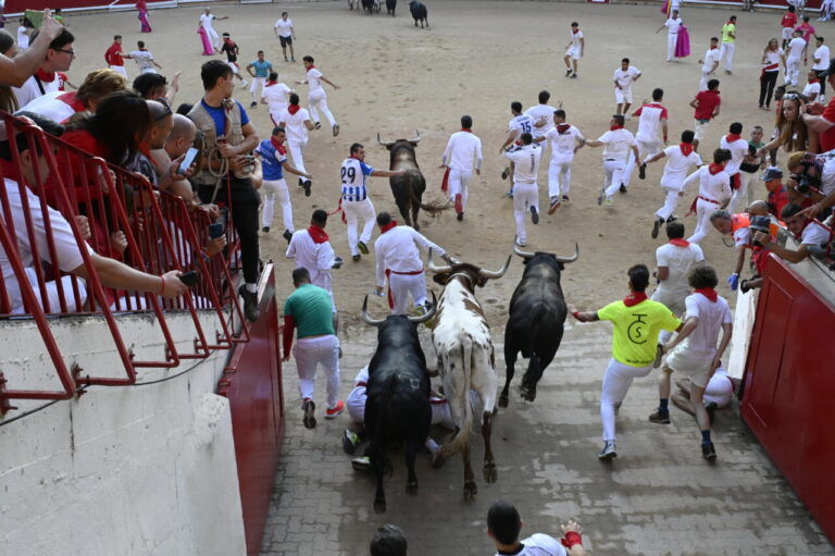 Une course de taureaux vertigineuse à Jandilla pour fermer San Fermín